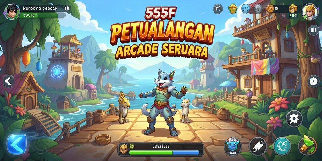 Tampilan gameplay seru di 555F dengan berbagai tantangan menarik.