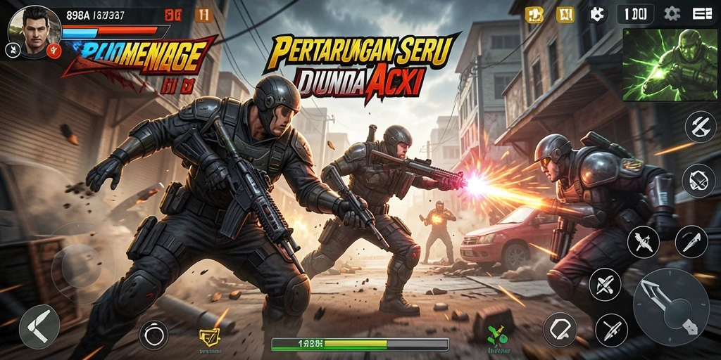 Tampilan gameplay 898A yang penuh aksi dan mendebarkan.