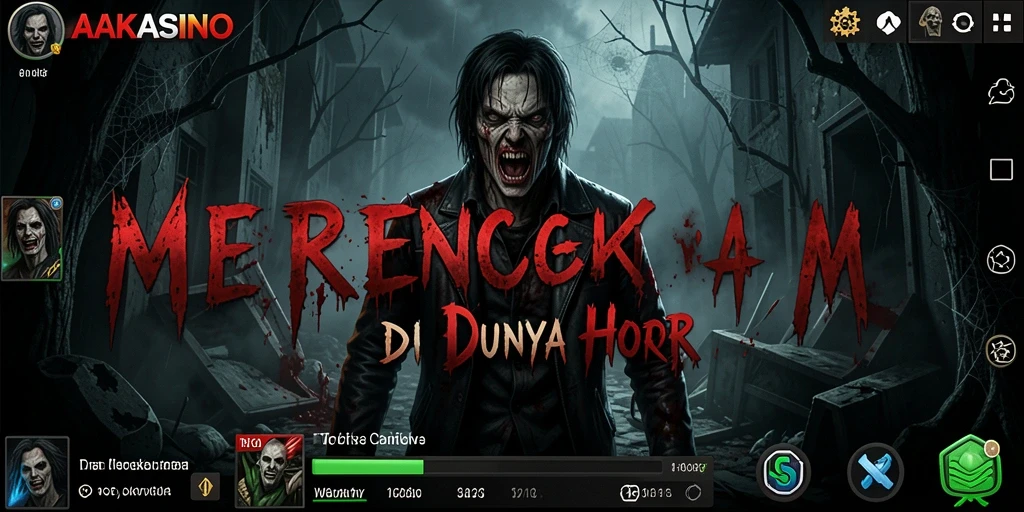 Tampilan gameplay AAKASINO yang menyeramkan dan mencekam.