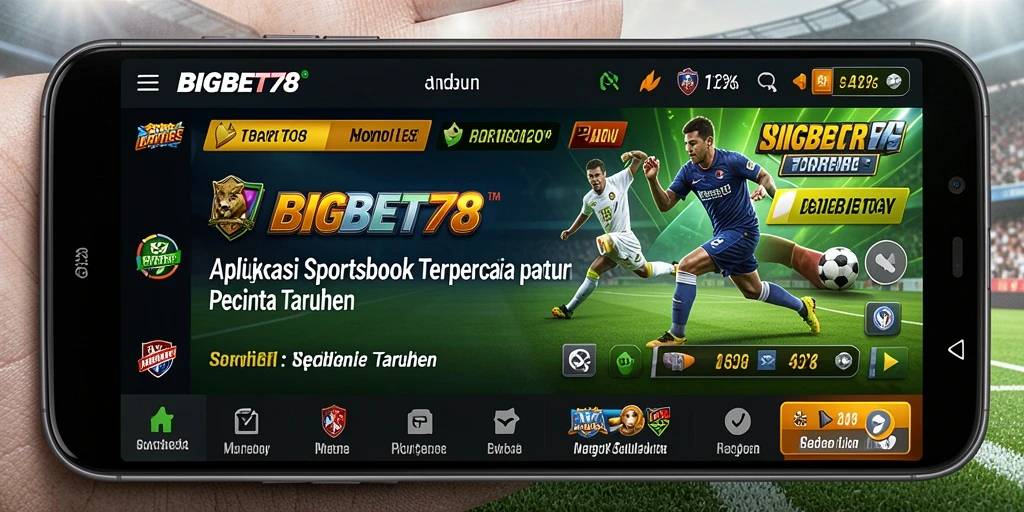 Tampilan gameplay dinamis aplikasi Sportsbook BIGBET78.