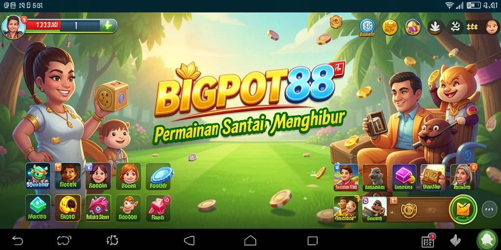 Tampilan gameplay menarik dari BIGPOT88 yang penuh warna.