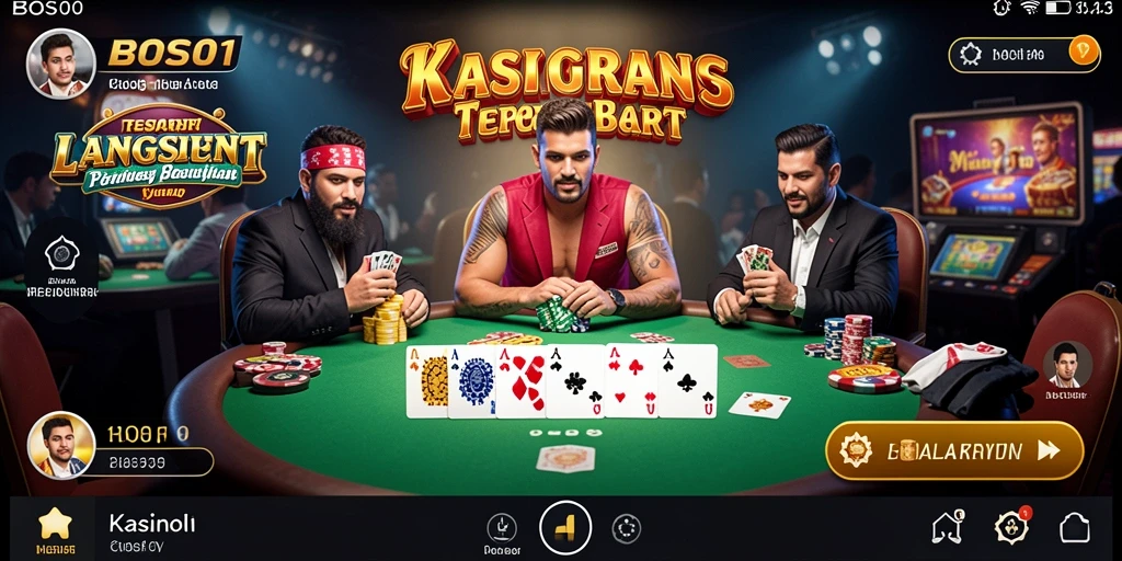Tampilan gameplay langsung dari kasino yang mengasyikkan.