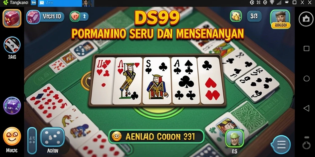 Screenshot gameplay DS99 menampilkan pemain sedang asyik bermain Domino.