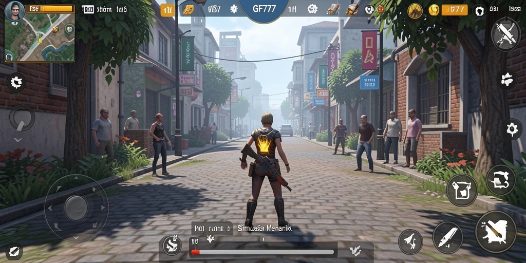 Tampilan gameplay interaktif dari GF777 dengan simulasi realistis.