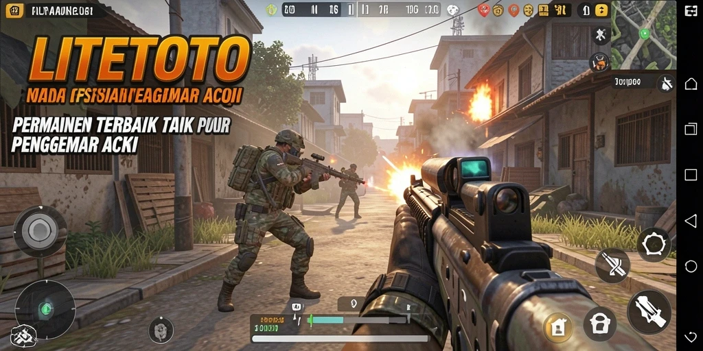 Tampilan gameplay seru dalam LITETOTO, siap untuk aksi FPS.